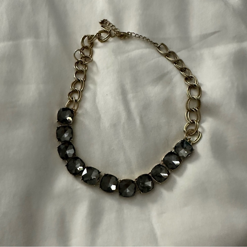 Gold and Gray Statement Necklace